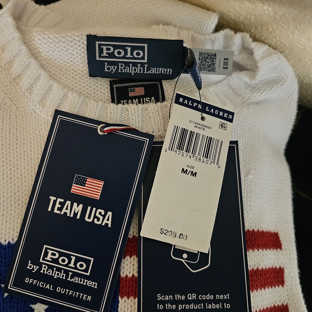 NWT Ralph Lauren Team USA Graphic Cotton Sweater - Picture 4 of 4